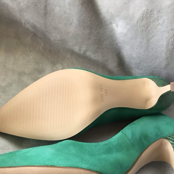 Nine West Green Suede Leather High Heels - Picture 10 of 16